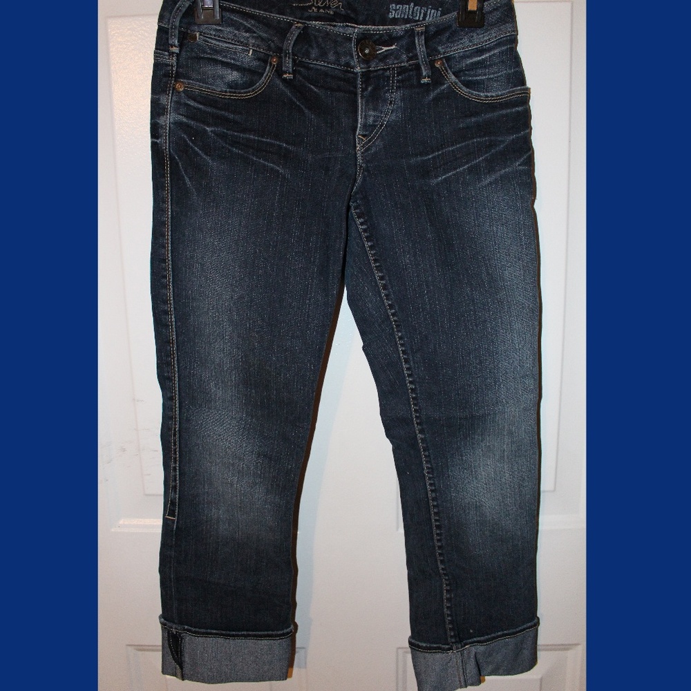 Silver Jeans Dark Wash Denim Capri